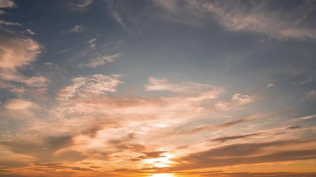 Time lapse vanilla sky puffy clouds. fluffy blue sky background with tiny clouds for background , Beautiful cloudy tiny on fresh day	
