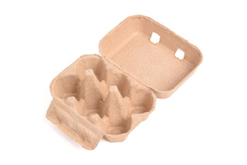 Egg Carton Box isolated on white background. Egg carton, box, tray or container