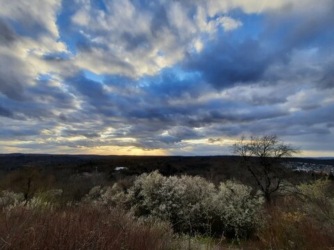 stunning cloudy sunset scene