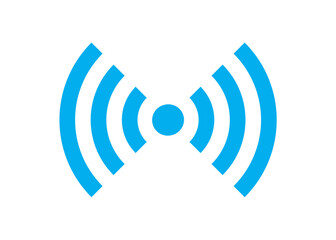 ブルーのWi-Fi ロゴ マーク アンテナのイラスト ピクトグラム
