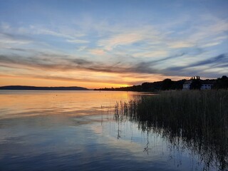 sunset over the lake