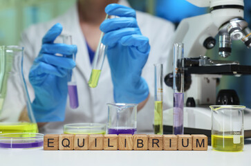 A detailed and focused laboratory scene showcasing various chemical experiments that relate to...