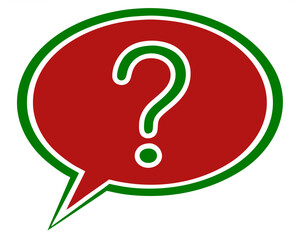 Futuristic question mark in a speech bubble concept design for inquiry communication