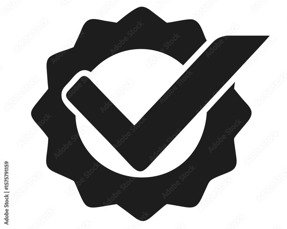 Poster clean checkmark tick silhouette design representing approval and validation concept