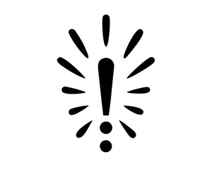 Obraz premium Bold black exclamation point silhouette design for innovative visual communication