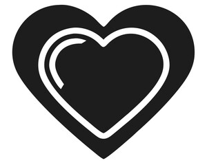 Black heart silhouette design featuring futuristic concept for love and favorite icons