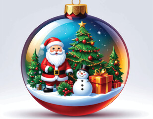 snowman with christmas tree