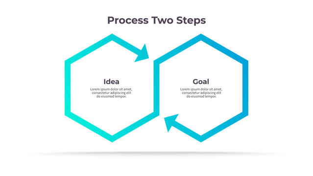Business infographic template. Process chart with two options, steps. Vector chart.