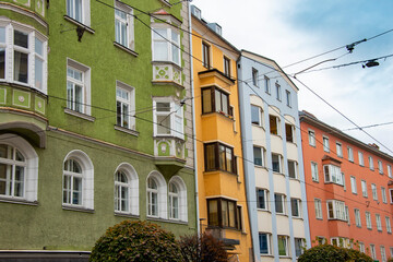 Naklejka premium Colorful Apartments in Innsbruck - Austria