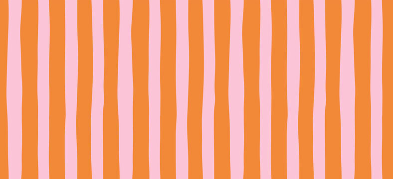 Retro, vintage hand drawn abstract patterned background. French, Italian style vector patterns with strips