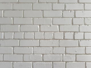 White painted brick wall texture background