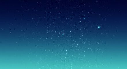 Serene nocturnal sky adorned with countless tiny, sparkling stars, featuring a subtle color gradient from dark blue to vibrant teal at the horizon, for cosmic themes.
