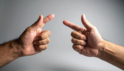 Two Hands Pointing Towards Each Other