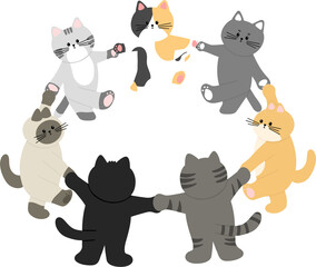 세계 고양이의 날 고양이 캐릭터 드로잉(international cat day cat character drawing)