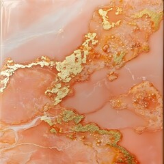 Fototapeta premium Abstract Peach Gold Resin Art Painting Texture Background