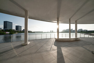 corridor in open space with sunlight