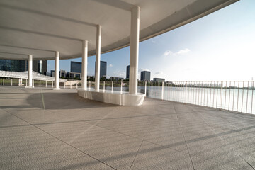 corridor in open space with sunlight