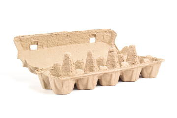 Egg Carton Box isolated on white background. Egg carton, box, tray or container