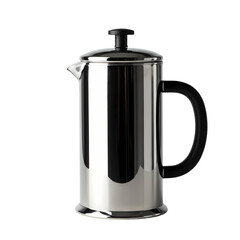 Stainless Steel French Press Coffee Maker isolated on transparent background