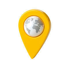Global Navigation: 3D Location Pin Icon