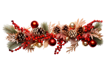 Traditional holiday symbols in one layout