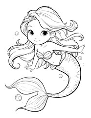 cute mermaid coloring pages