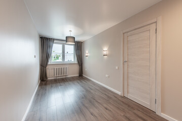 Contemporary Home Minimalist Room Interior With Wooden Flooring and Bright Walls