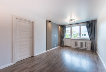 Contemporary Home Minimalist Room Interior With Wooden Flooring and Bright Walls