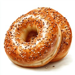 Freshly baked sesame bagels ready to be enjoyed with toppings.