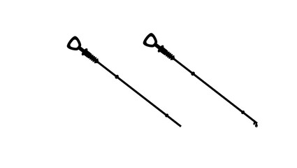 Engine Oil Dipstick, black isolated silhouette