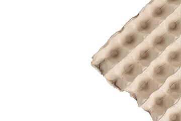 Empty egg carton box isolated on white background