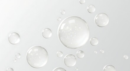 Abstract Bubbles on White Gradient Background
