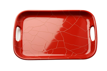 Serving tray with cracked surface