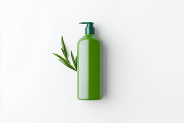 Tea Tree Shampoo Bottle Placed on a Plain White Background