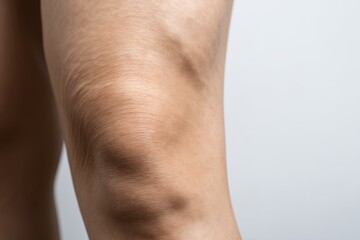 Close-up of a Leg Showcasing Natural Skin Texture in Daylight