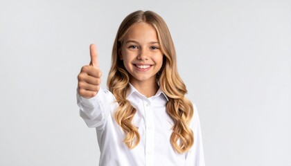 Girl giving thumbs up