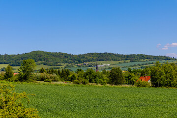Mountain landscape. Eastern Sudetes Mountains on the border of Poland and the Czech Republic