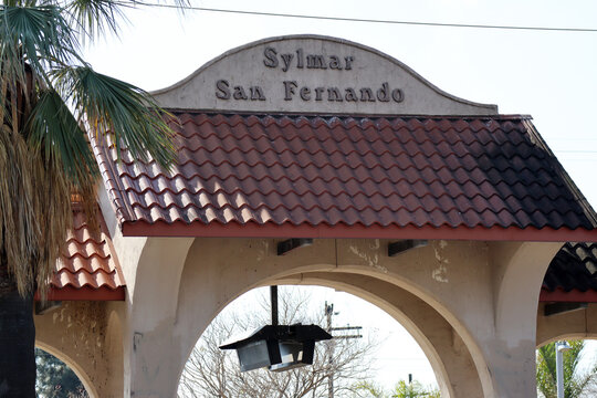 San Fernando, California &ndash; February 10, 2025: Metrolink Sylmar-San Fernando Train Station
