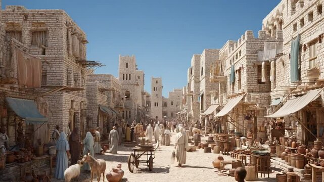 Animated Re-creation of an ancient Egyptian city 4K Video