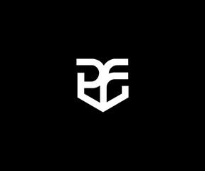 Fototapeta premium letter PF with shield logo