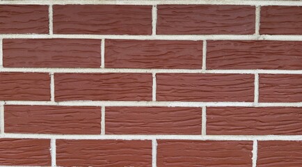 Red decorative brick wall with clear horizontal masonry and light mortar joints — versatile...