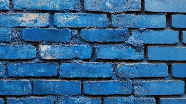 Vibrant blue brick wall creating textured background