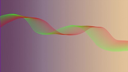 Abstract Wave Design with Green and Red Lines on a Gradient Background Creates a Sense of Movement and Flow
