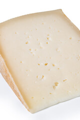 Wedge of Aged Hard Cheese isolated on white background