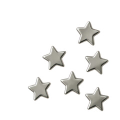 Obraz premium PNG Shiny metallic star shapes