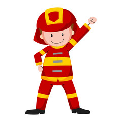 Firefighter Vector Illustration Brave & Ready
