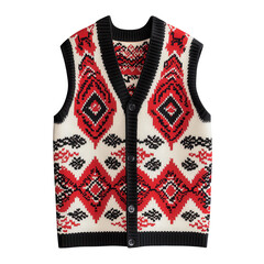 Patterned knit vest top on transparent Background