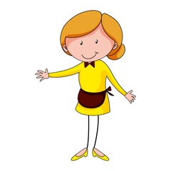 Friendly Waitress Vector Illustration Design