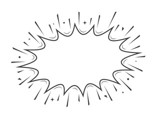 Comic Burst Speech Bubble Explosion Outline Pop Art Style Vector Illustrations.