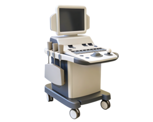 Medical diagnostic ultrasound machine isolated on a transparent background